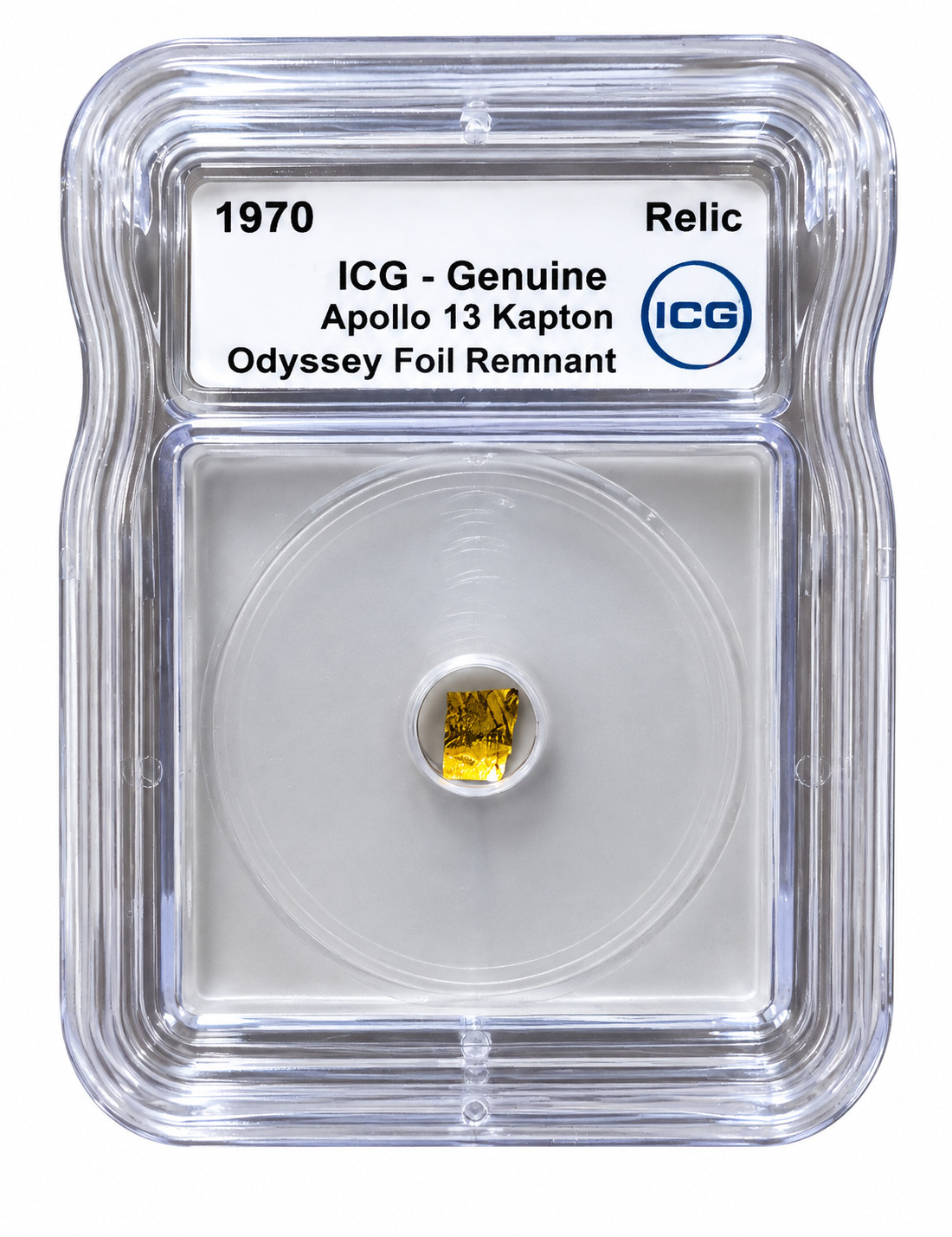 1970 Apollo 13 Kapton Foil Remnant Odyssey Space Mission Relic ICG Genuine 1970 Apollo 13 Kapton Foil Remnant Odyssey Space Mission Relic ICG Genuine