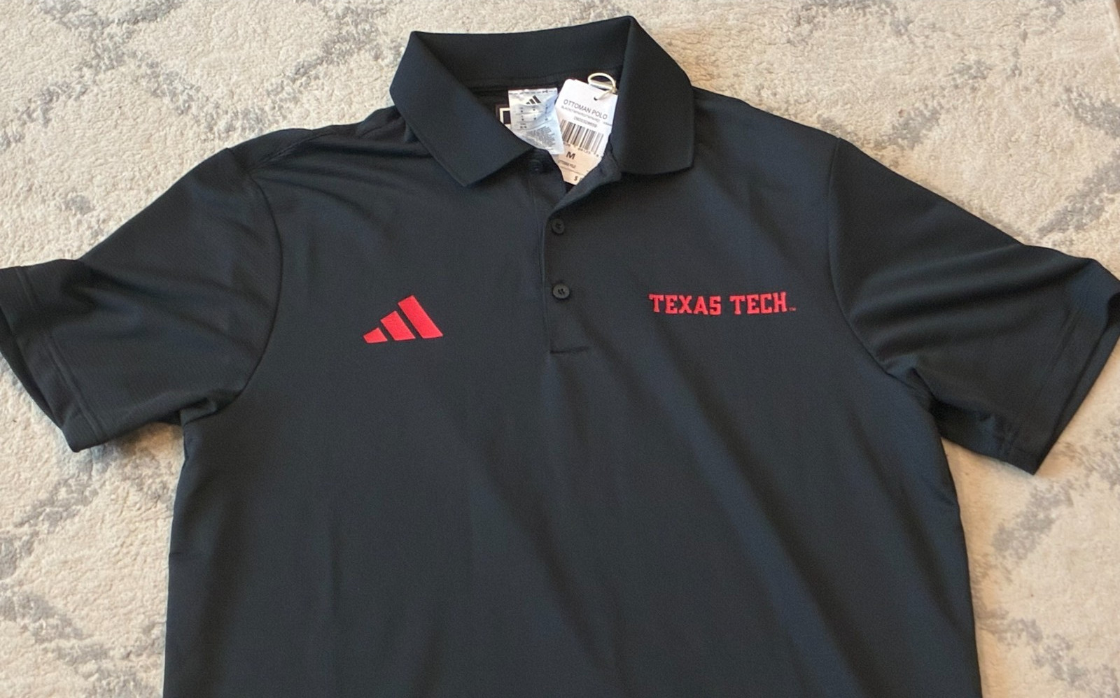 NWT Medium Texas Tech Red Raiders Adidas KB4465 Ottoman Black Polo Shirt M Golf NWT Medium Texas Tech Red Raiders Adidas KB4465 Ottoman Black Polo Shirt M Golf