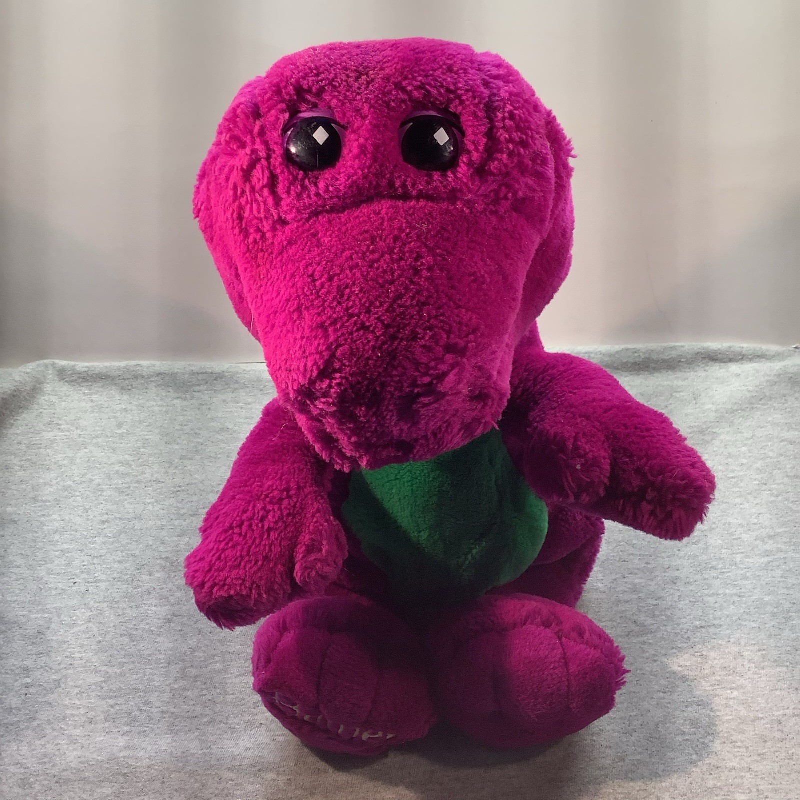 Vintage 1992 Barney Plush Stuffed Animal Golden Bear Embroidered Foot Logo 90s