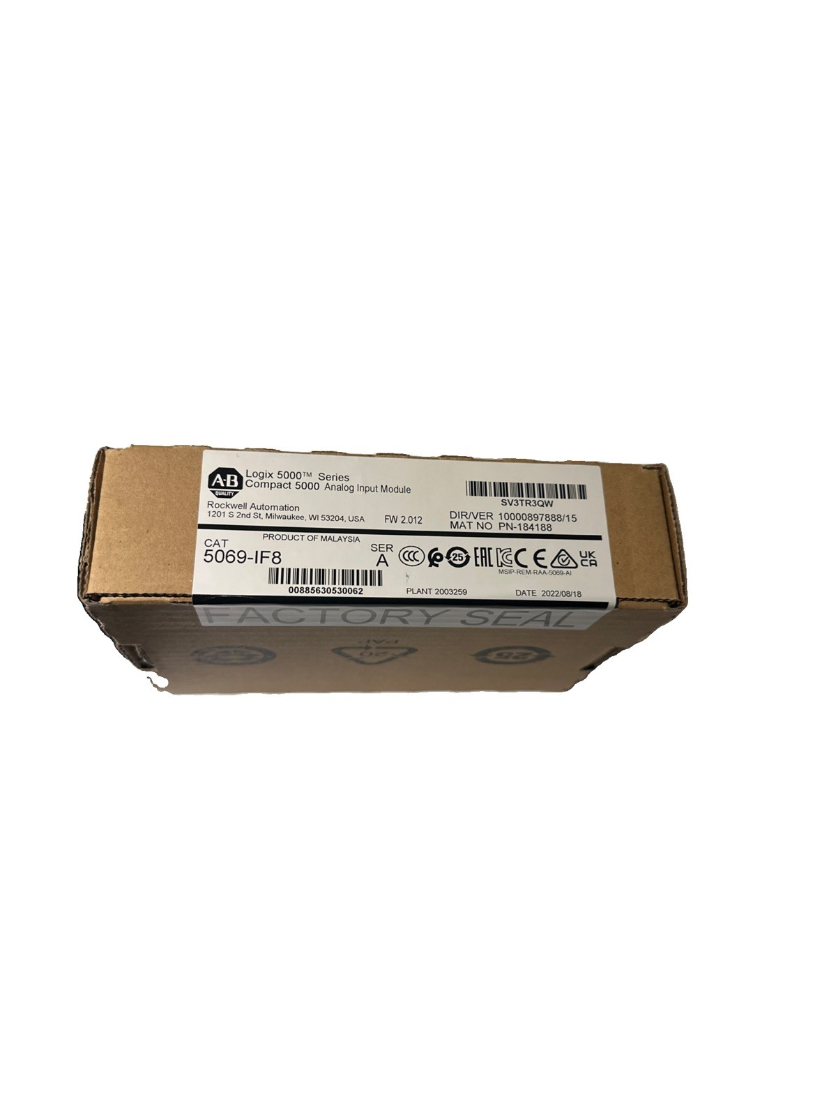 New Sealed Allen Bradley 5069-IF8 Ser A CompactLogix 5000 Analog Input Module New Sealed Allen Bradley 5069-IF8 Ser A CompactLogix 5000 Analog Input Module