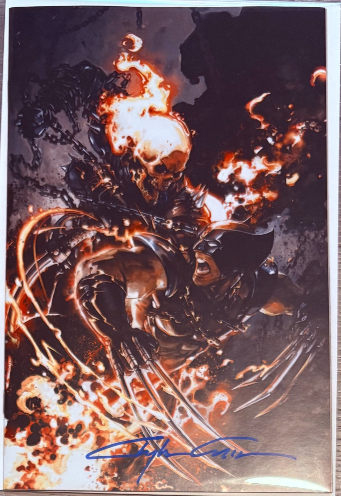 GHOST RIDER WOLVERINE WEAPONS OF VENGEANCE #1 CLAYTON CRAIN SIGNED VIRGIN COA NM GHOST RIDER WOLVERINE WEAPONS OF VENGEANCE #1 CLAYTON CRAIN SIGNED VIRGIN COA NM