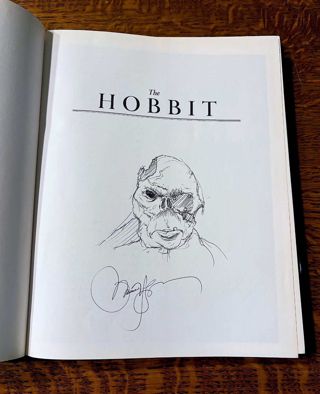 THE HOBBIT Tolkien ~ Michael Hague Signed Drawing FULL PAGE ORC SKETCH Remarque