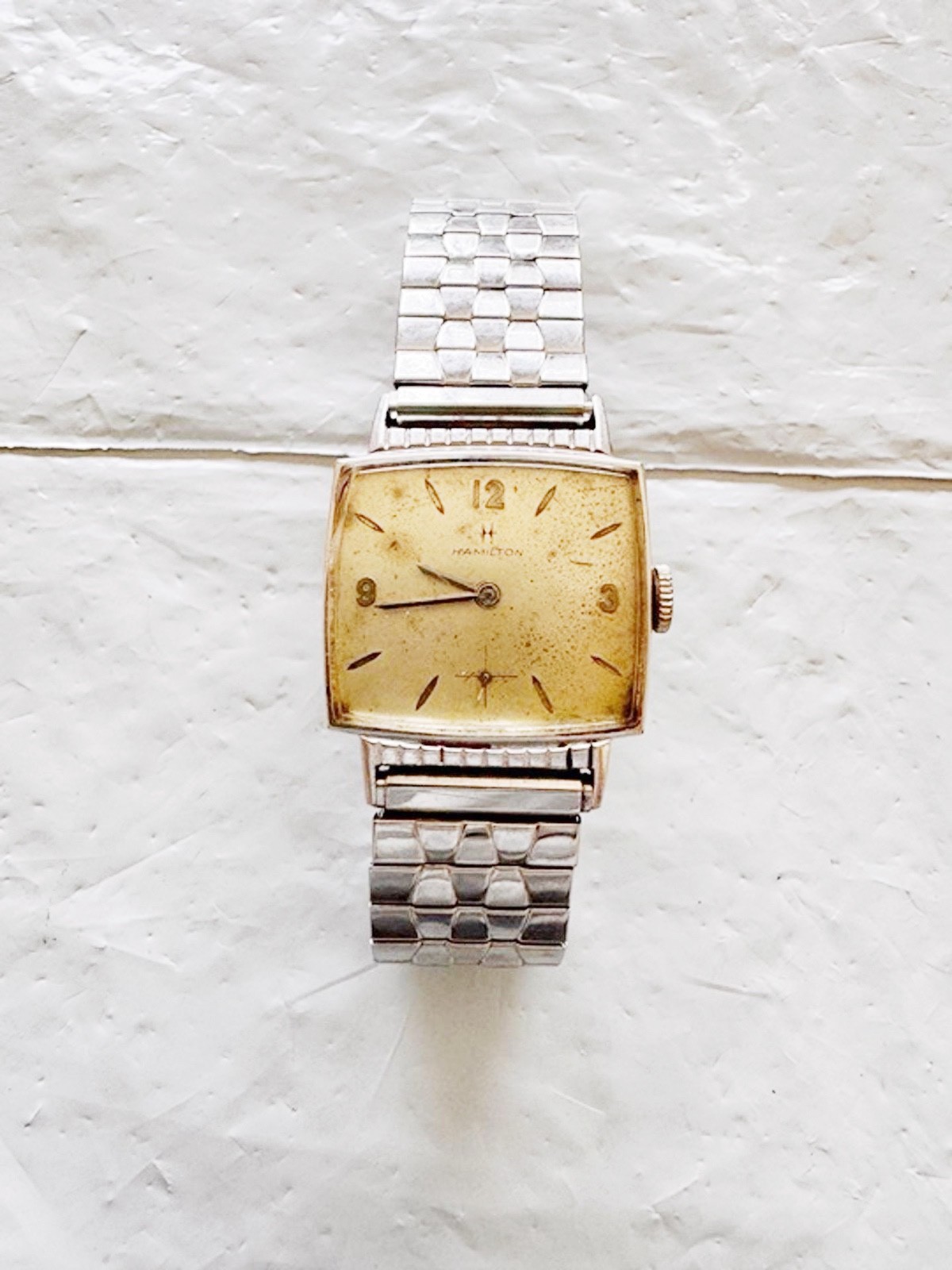 Vintage Hamilton Men\'s Mechanical Watch 10K RGP Bezel Square Case Working Vintage Hamilton Men\'s Mechanical Watch 10K RGP Bezel Square Case Working