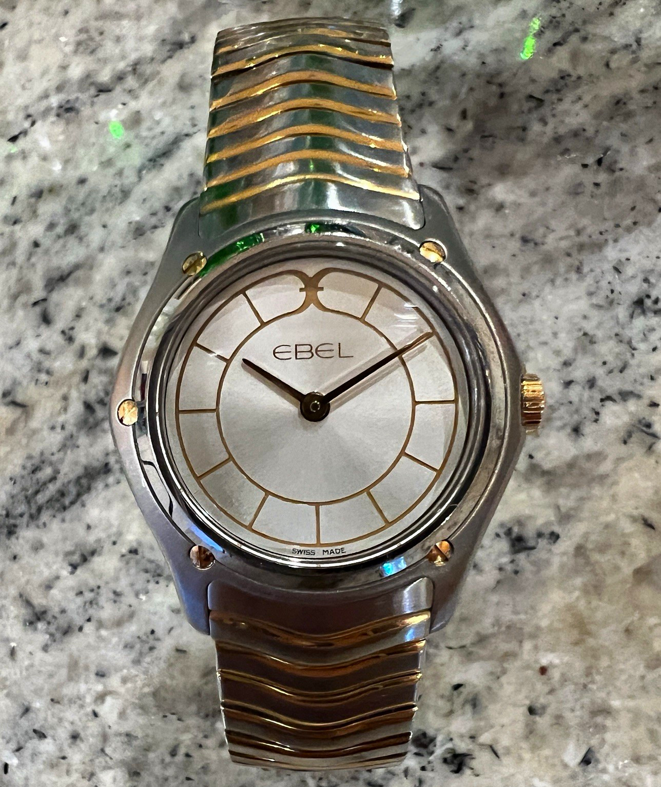 EBEL Classic Wave Swiss Made Quartz Two-Tone Bracelet Analog Wristwatch EBEL Classic Wave Swiss Made Quartz Two-Tone Bracelet Analog Wristwatch