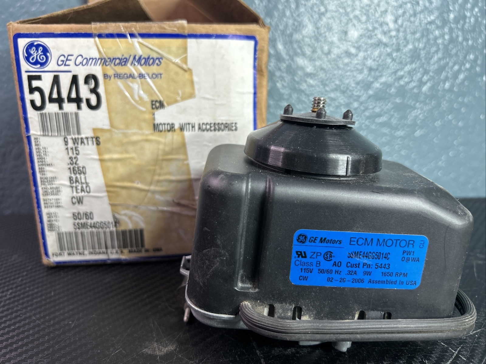 NOS General Electric Motors 5443 GE 9W 115V CW ECM Motor