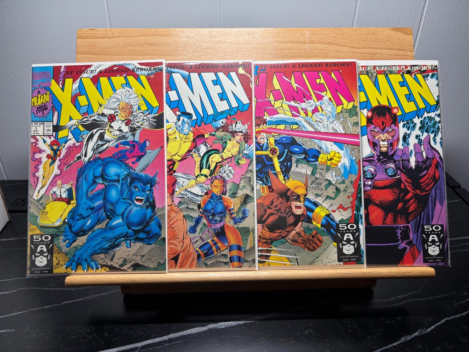 X-Men #1, 1991 Marvel Comics, all 4 connecting covers, Jim Lee Claremont 