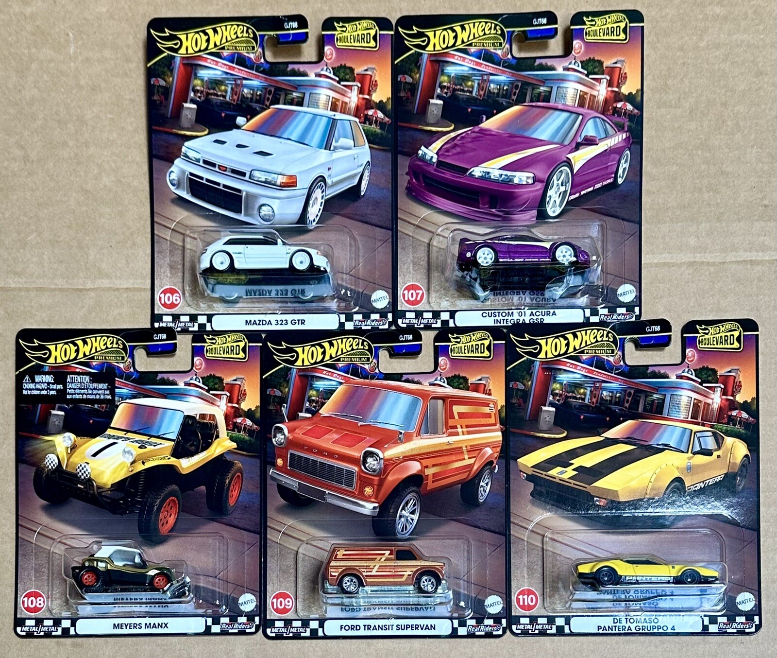 2024 Hot Wheels Premium Boulevard #106-110 GJT68-956Y Complete Set of 5
