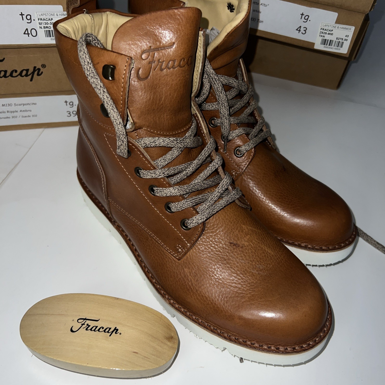 FRACAP x LAPSTONE & HAMMER Z525 Stivaletto Alto Sole Boot Nebraska Tan 43 US10 FRACAP x LAPSTONE & HAMMER Z525 Stivaletto Alto Sole Boot Nebraska Tan 43 US10