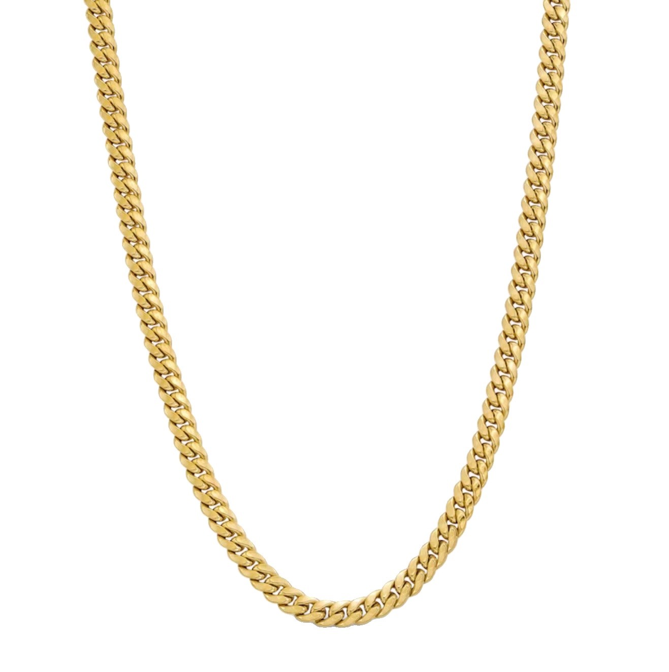 10K Yellow Gold 4.5mm Miami Cuban Link Chain Lightweight Necklace Mens Women 20\