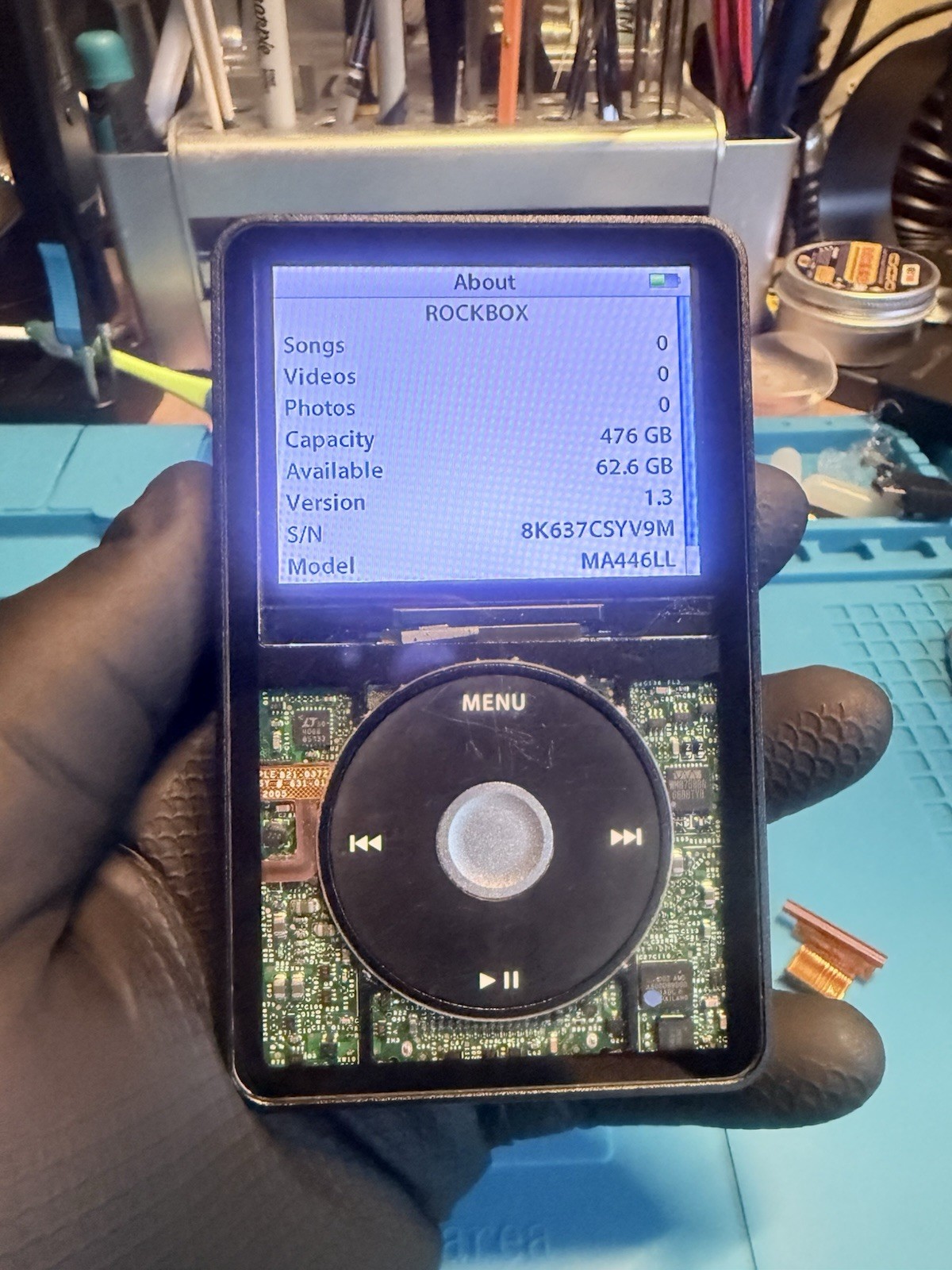 1 of 1 Custom Apple iPod 5th Gen 512GB - Half Brass Half Aluminum Boxy Pixel BT