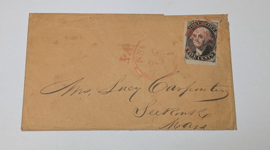 Scott 9X1 New York Postmaster Provisional on Cover 1845-46