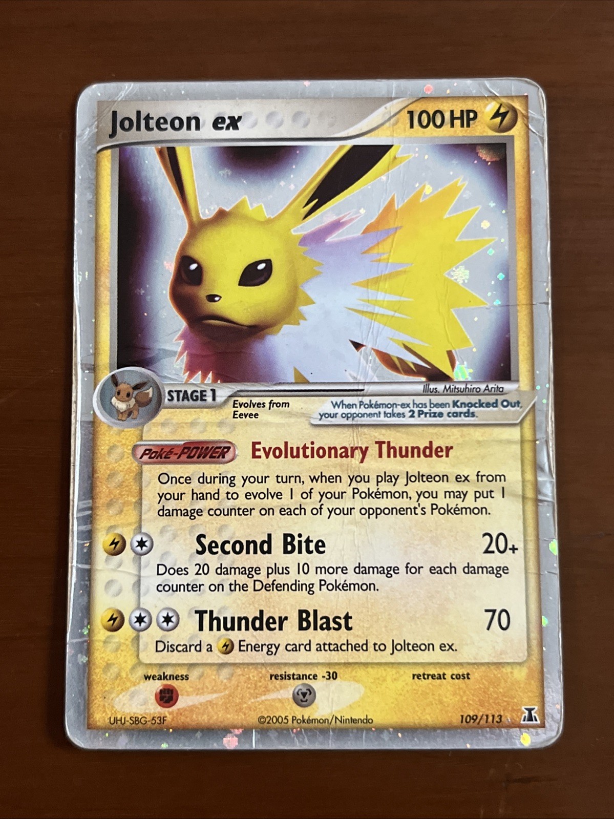 Jolteon Ex Pokemon TCG EX DELTA SPECIES 109/113 Ultra Rare Holo English Vintage Jolteon Ex Pokemon TCG EX DELTA SPECIES 109/113 Ultra Rare Holo English Vintage