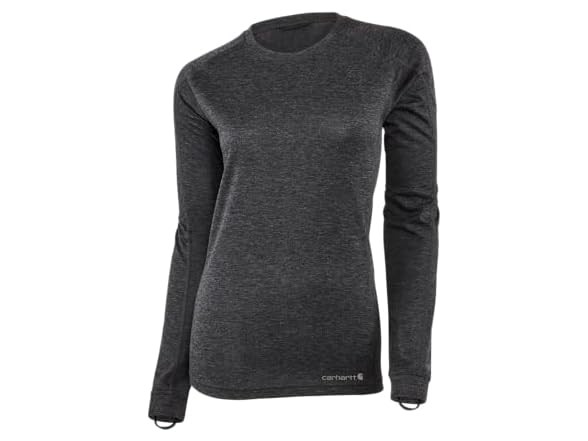 Carhartt Women\'s Force Midweight Wool Blend Top Black Heather XS New