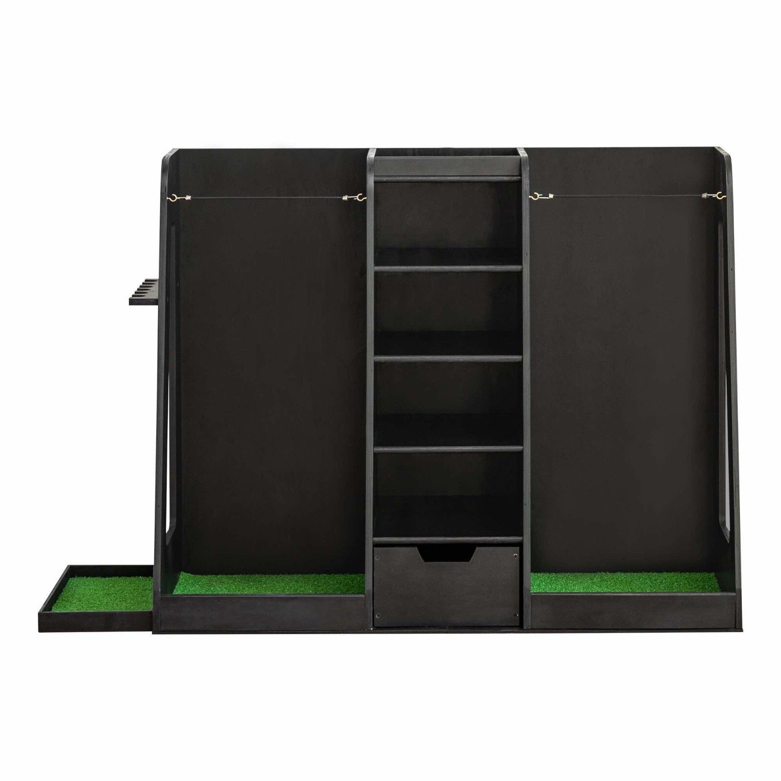 Wooden Golf Bag Organizer and Storage Rack (Black)
