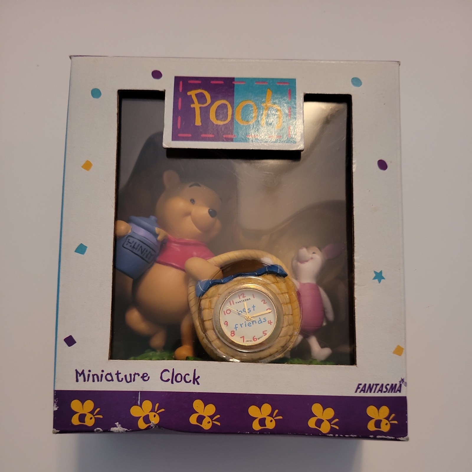 Vintage Disney Winnie the Pooh Piglet Clock Best Friends Fantasma NIB UNTESTED Vintage Disney Winnie the Pooh Piglet Clock Best Friends Fantasma NIB UNTESTED