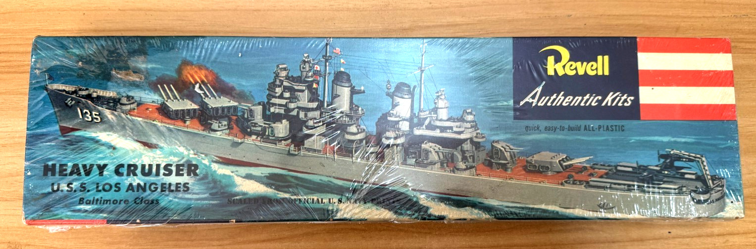 Vintage NOS 1954 Revell USS LOS ANGELES Heavy Cruiser Model Ship Kit / H-306:169