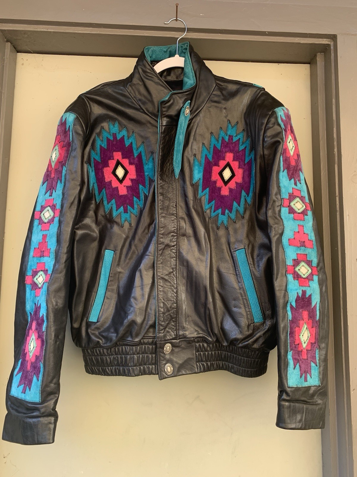 Arturo Burray Olson Leather Bomber Jacket Vintage Western