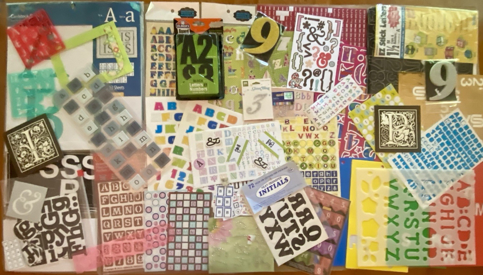 Scrapbooking Cardmaking Letters, Numbers, Etc 1,000’s Of Pcs Stickers Stencils