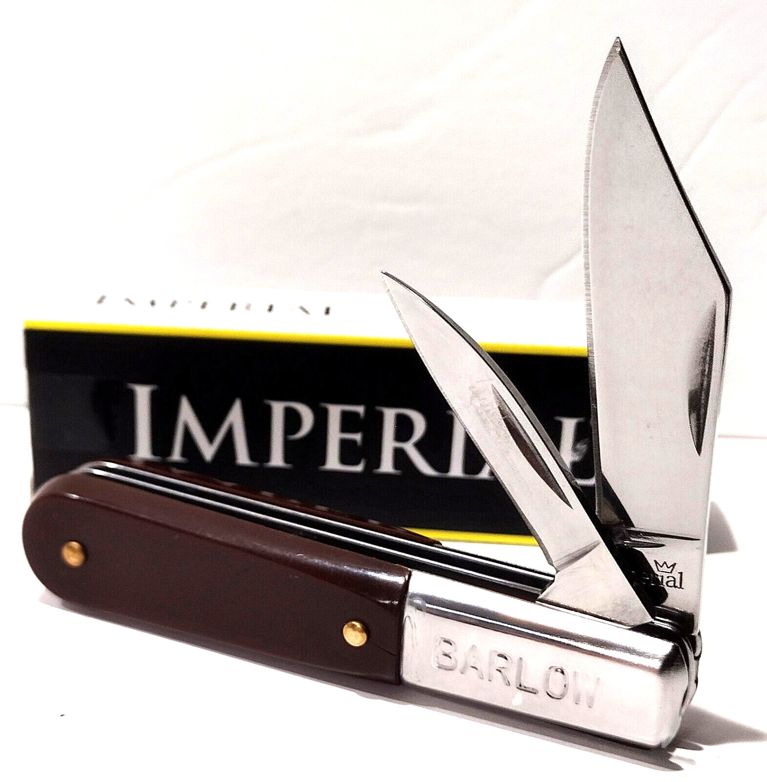 Imperial Schrade Brown Synthetic Handles 2 Blade BARLOW Folding Pocket Knife Imperial Schrade Brown Synthetic Handles 2 Blade BARLOW Folding Pocket Knife