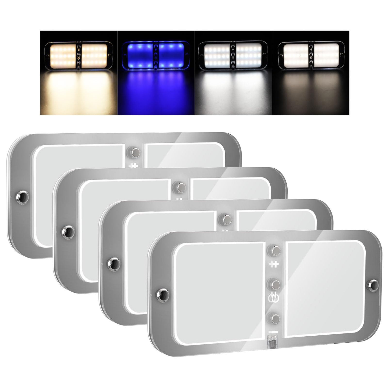 12V Dimmable LED RV Interior Ceiling Light with Remote 800 Lumens 4 Color 6W 4 P 12V Dimmable LED RV Interior Ceiling Light with Remote 800 Lumens 4 Color 6W 4 P