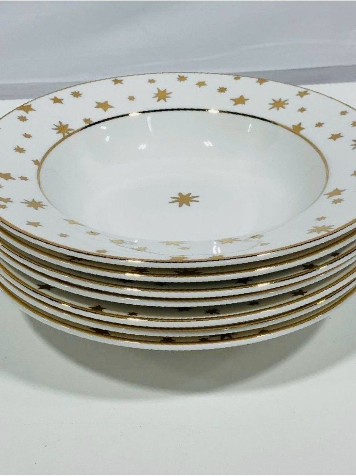 Lot Of 7 Vintage Sakura Galaxy 14k Gold Stars Rim Soup Bowls Lot Of 7 Vintage Sakura Galaxy 14k Gold Stars Rim Soup Bowls