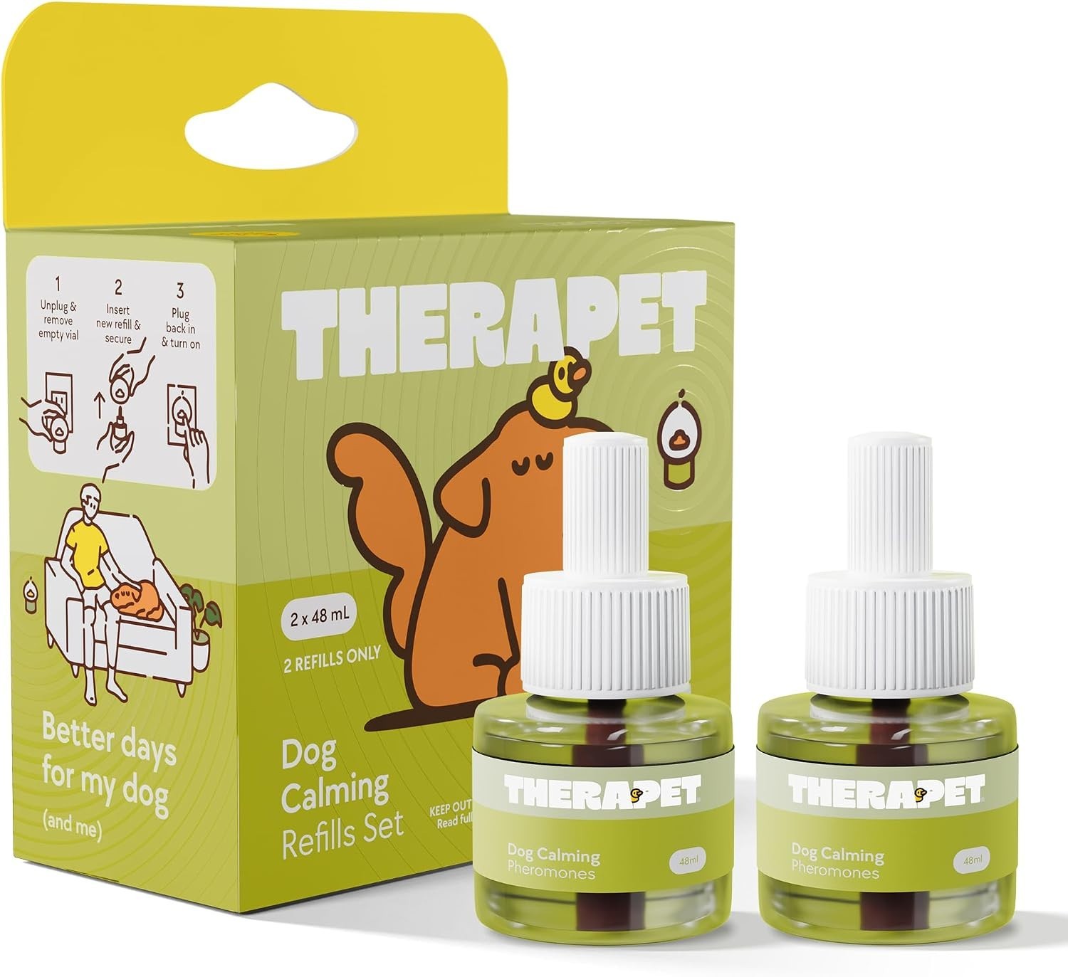 TheraPet MD Dog Diffuser Refills | 2-Pack Calming Pheromone | 60-Day Supply
