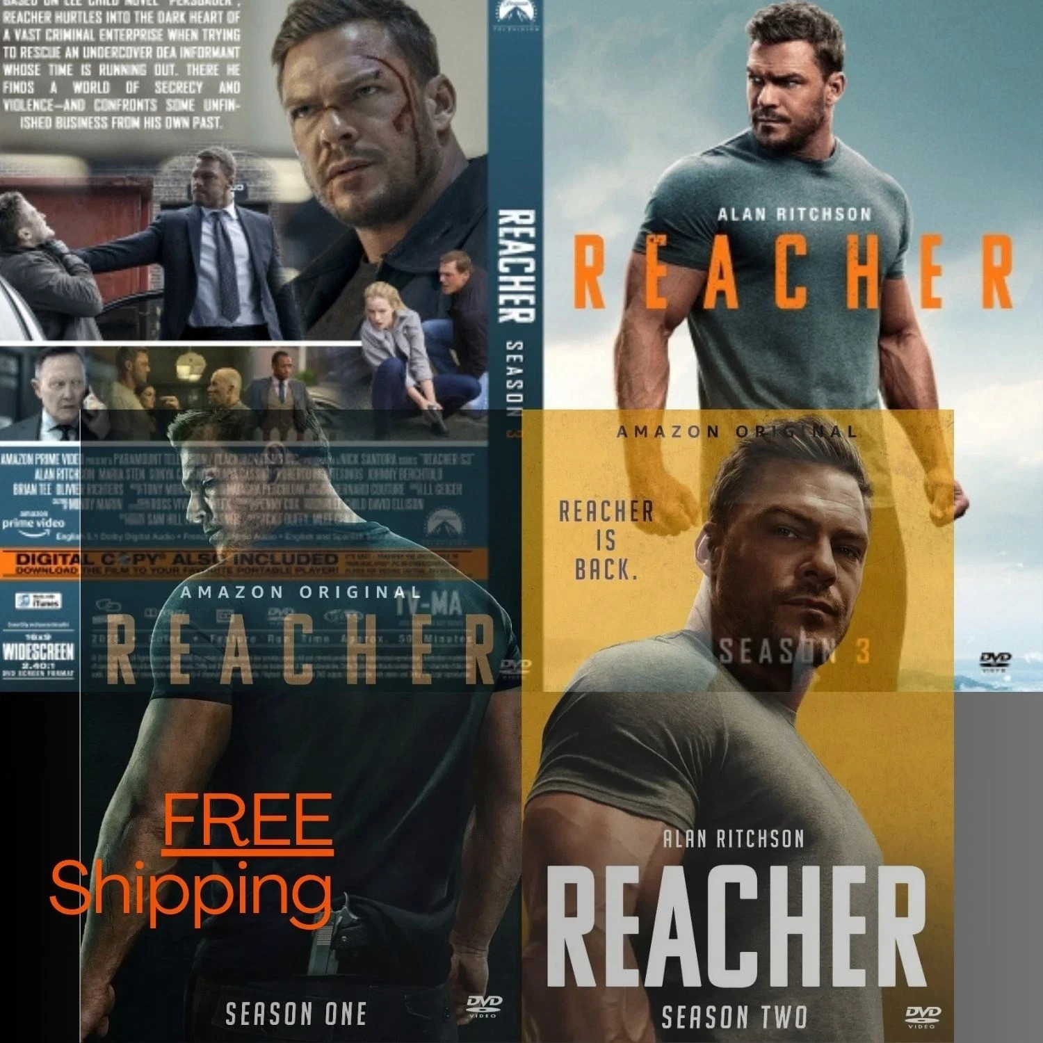 Reacher : TV Series DVD Complete Set Season 1&2 & NewTHREE Full HD  English