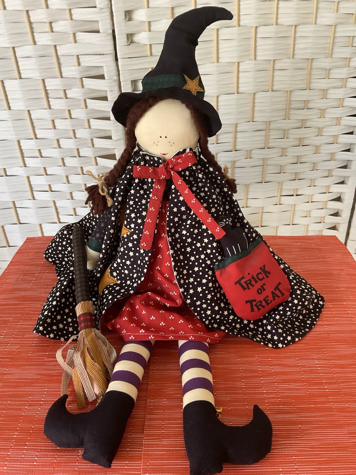 Handmade Primitive Witch Rag Doll Halloween Handmade Primitive Witch Rag Doll Halloween