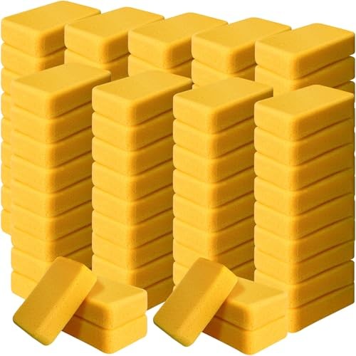 Tioncy 84 Pcs Large Sponges Bulk Car Cleaning Foam Commercial, Yellow