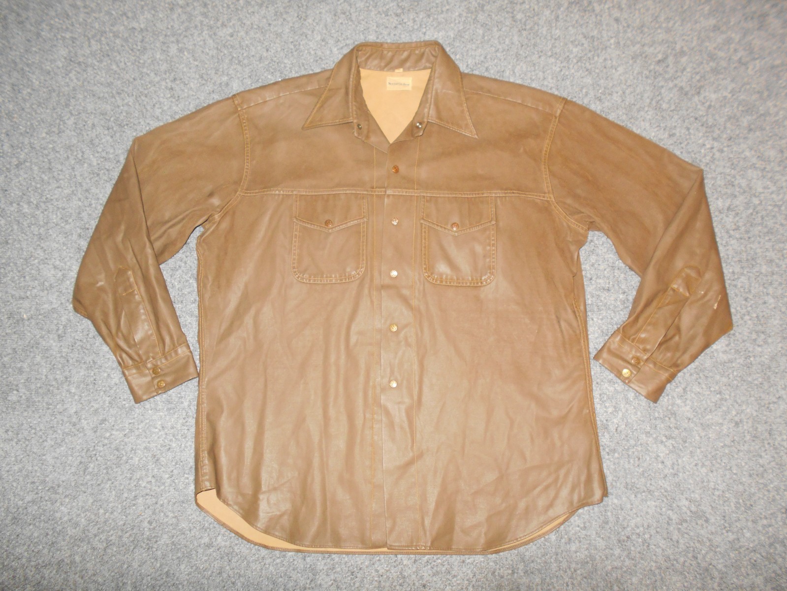 NORDSTROM BEST VTG 70\'S WAXED COTTON WEST CAL.45 MENS XL WESTERN SHIRT NORDSTROM BEST VTG 70\'S WAXED COTTON WEST CAL.45 MENS XL WESTERN SHIRT