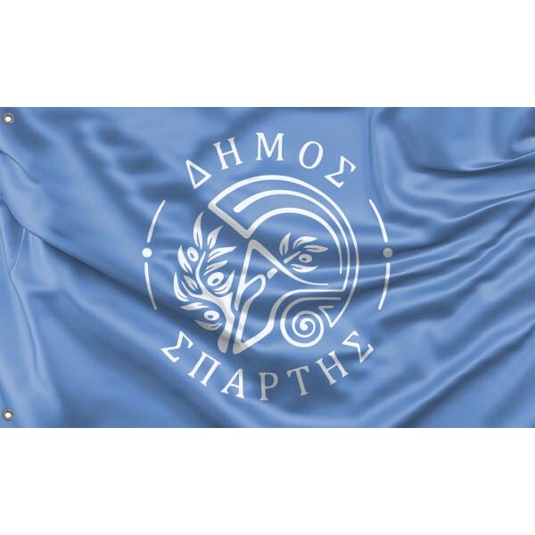 Ancient Sparta Blue Flag Design, 3x5 Ft / 90x150 cm size, EU Made