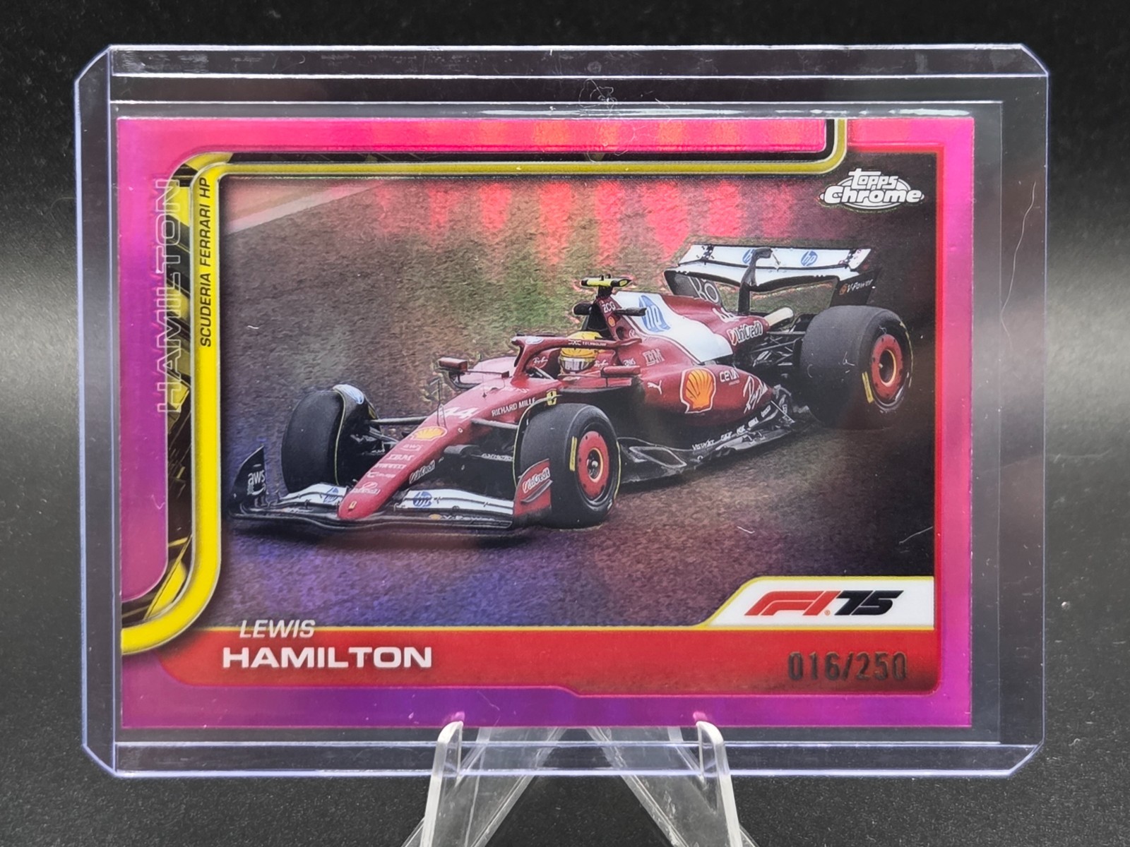 2025 Topps Chrome Formula 1 F1 Lewis Hamilton Pink Refractor 16/250 #76
