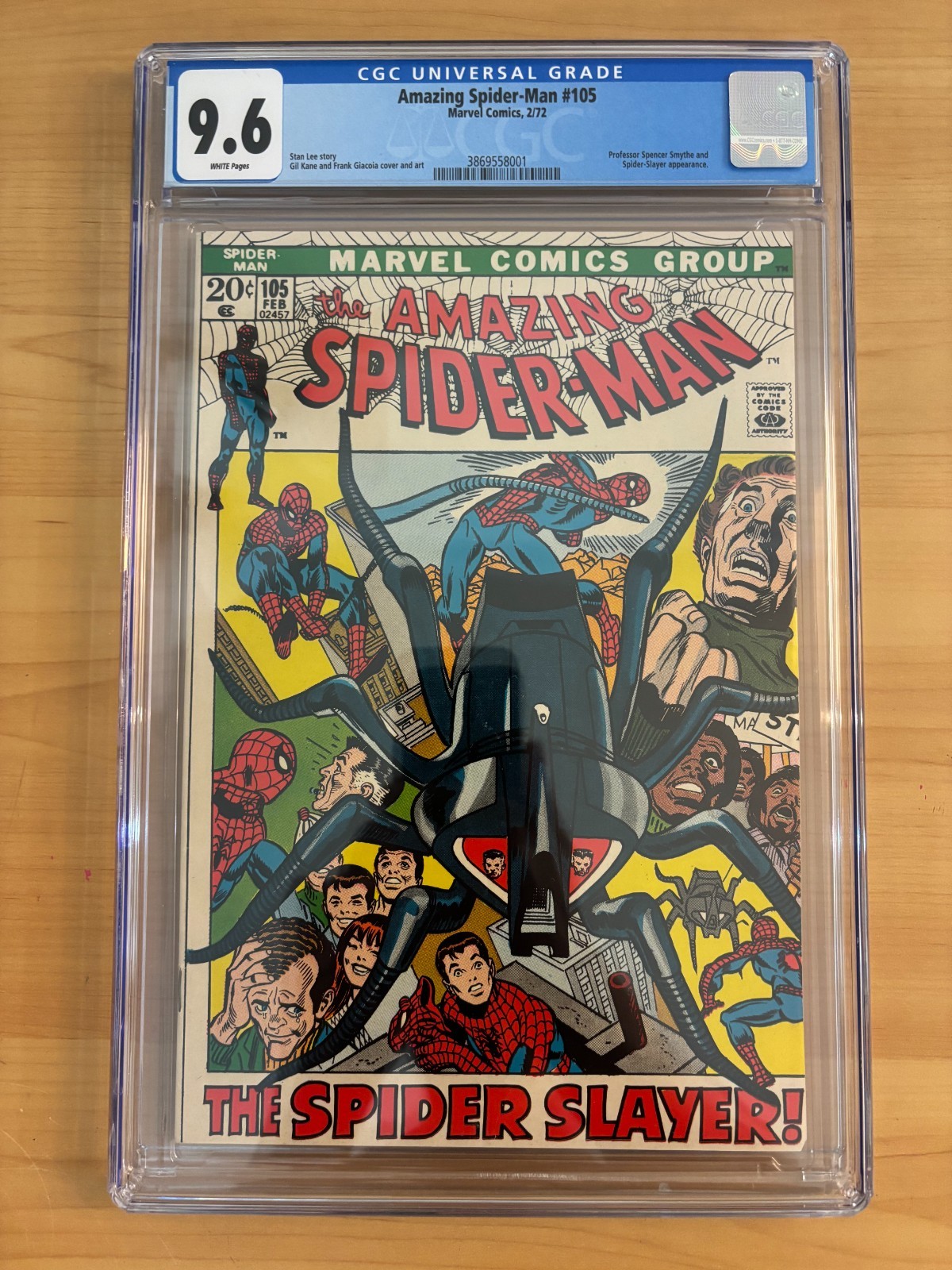 AMAZING SPIDER-MAN #105 CGC 9.6 WHITE Pages - SPIDER-SLAYER APPEARANCE - 1972
