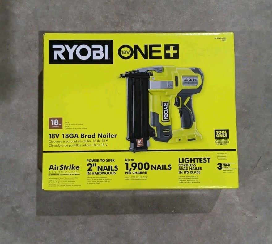 Ryobi 18V Ryobi ONE+ 18-Gauge Cordless Airstrike Brad Nailer P321 - NEW SEALED Ryobi 18V Ryobi ONE+ 18-Gauge Cordless Airstrike Brad Nailer P321 - NEW SEALED