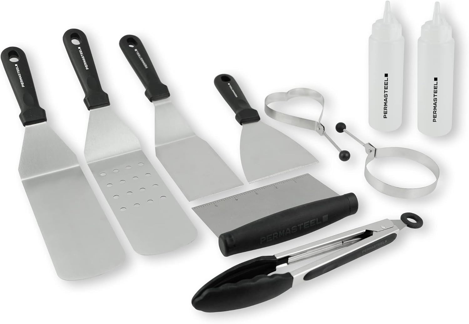 Permasteel 10-Pc Griddle Accessories Kit for Flat Top Grills, Outdoor Tool Set w Permasteel 10-Pc Griddle Accessories Kit for Flat Top Grills, Outdoor Tool Set w
