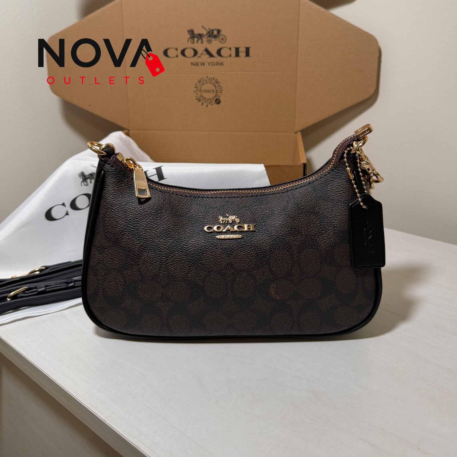 NEW COACH TERI SHOULDER & CROSSBODY BAG CA548 BROWN SMOOTH LEATHER PURSE NWT NEW COACH TERI SHOULDER & CROSSBODY BAG CA548 BROWN SMOOTH LEATHER PURSE NWT