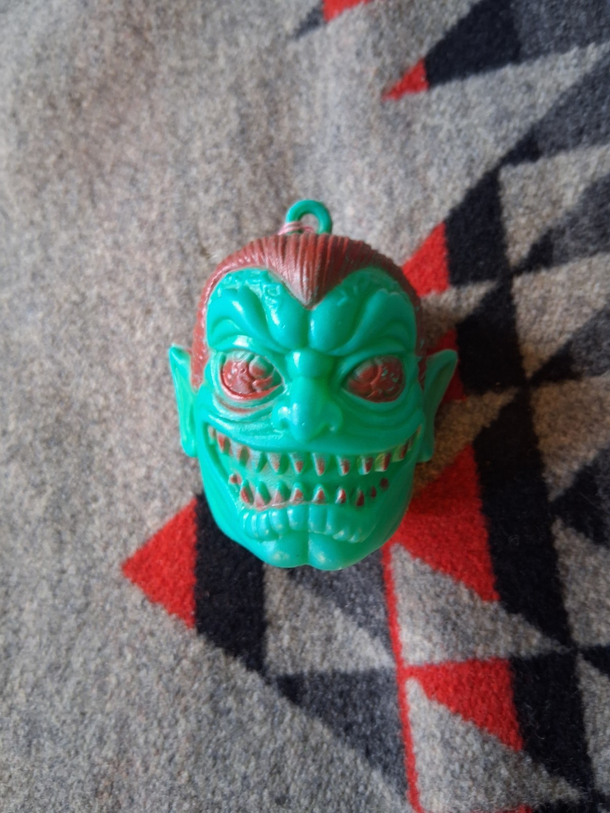 Vtg 80s Monster Face Candy Container Green Vampire Maba Zombies 
