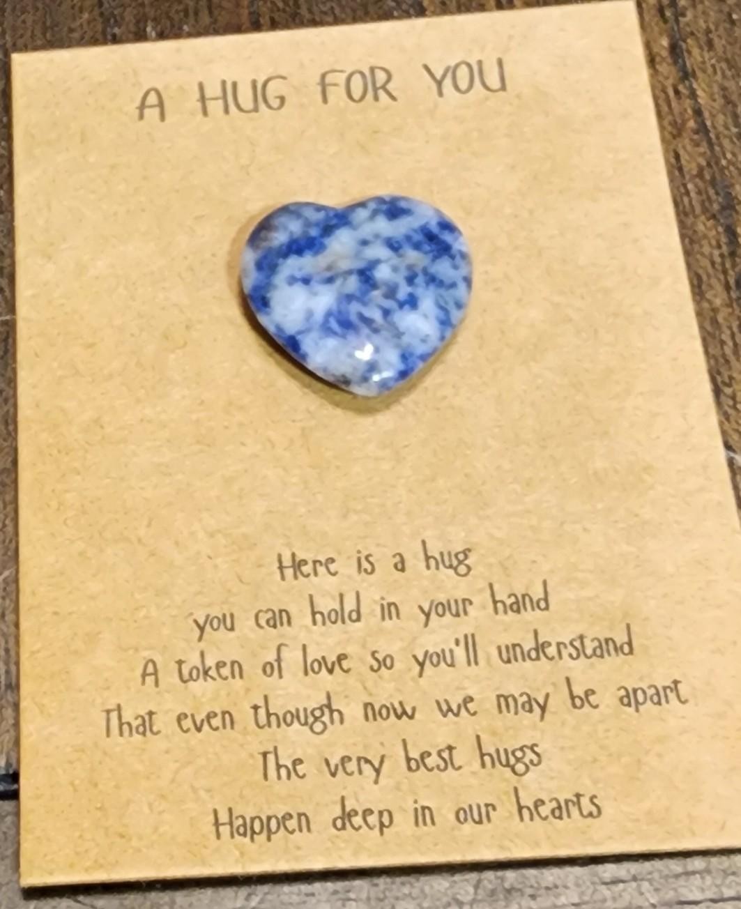 A Hug For You - Hand Carved Heart - Blue Sodalite Stone A Hug For You - Hand Carved Heart - Blue Sodalite Stone