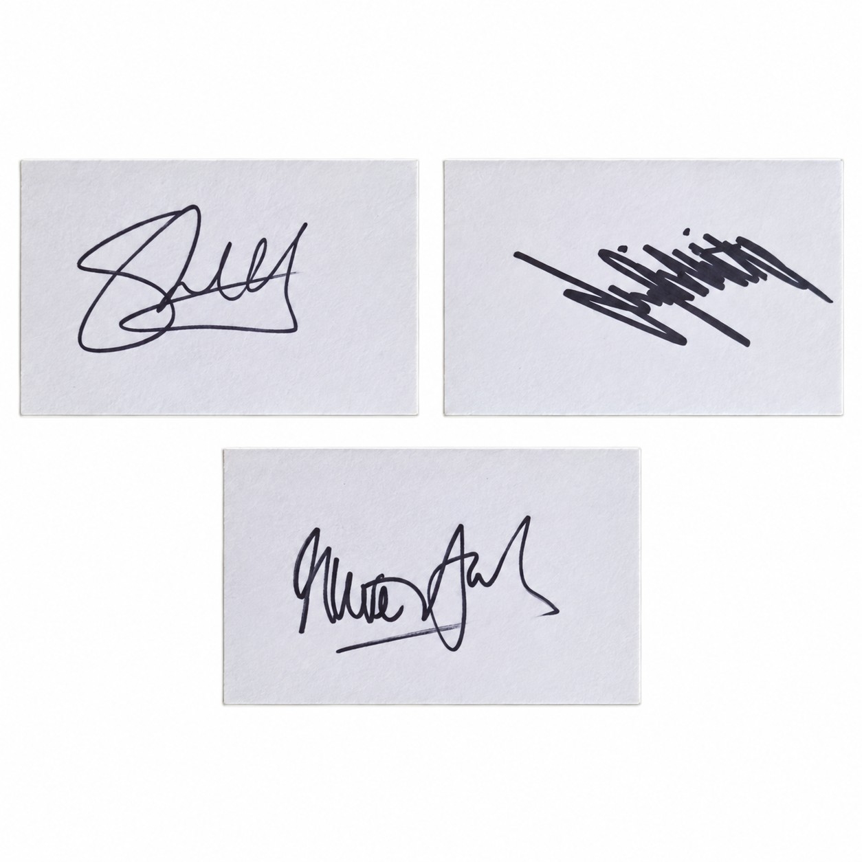 Stephen Hendry Jimmy White Steve Davis Signed Snooker Index Cards x3 COA