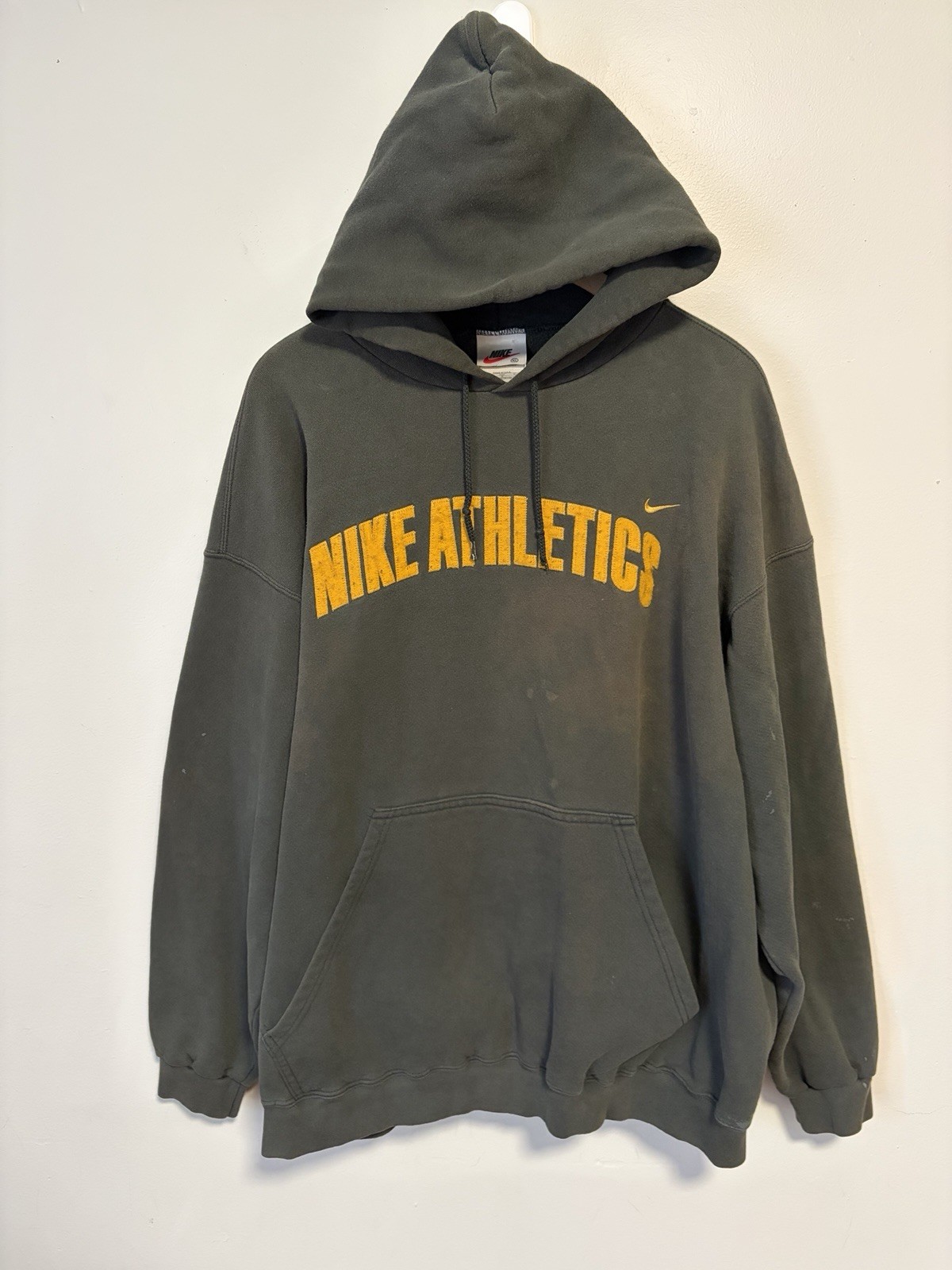 Vintage 90\'s Nike Athletics Hoodie Faded Distressed Green Hoodie Size XL USA Vintage 90\'s Nike Athletics Hoodie Faded Distressed Green Hoodie Size XL USA