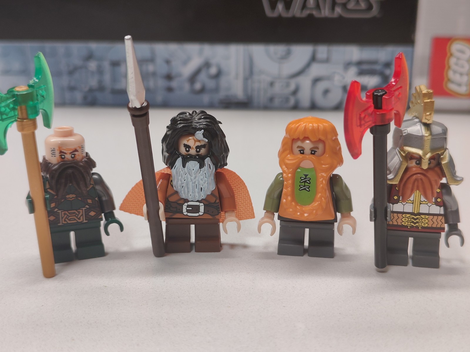 NEW LOTR DWARVES Dain Ironfoot, Dwalin, Bifur,  Bombur Custom Lego Minifigures