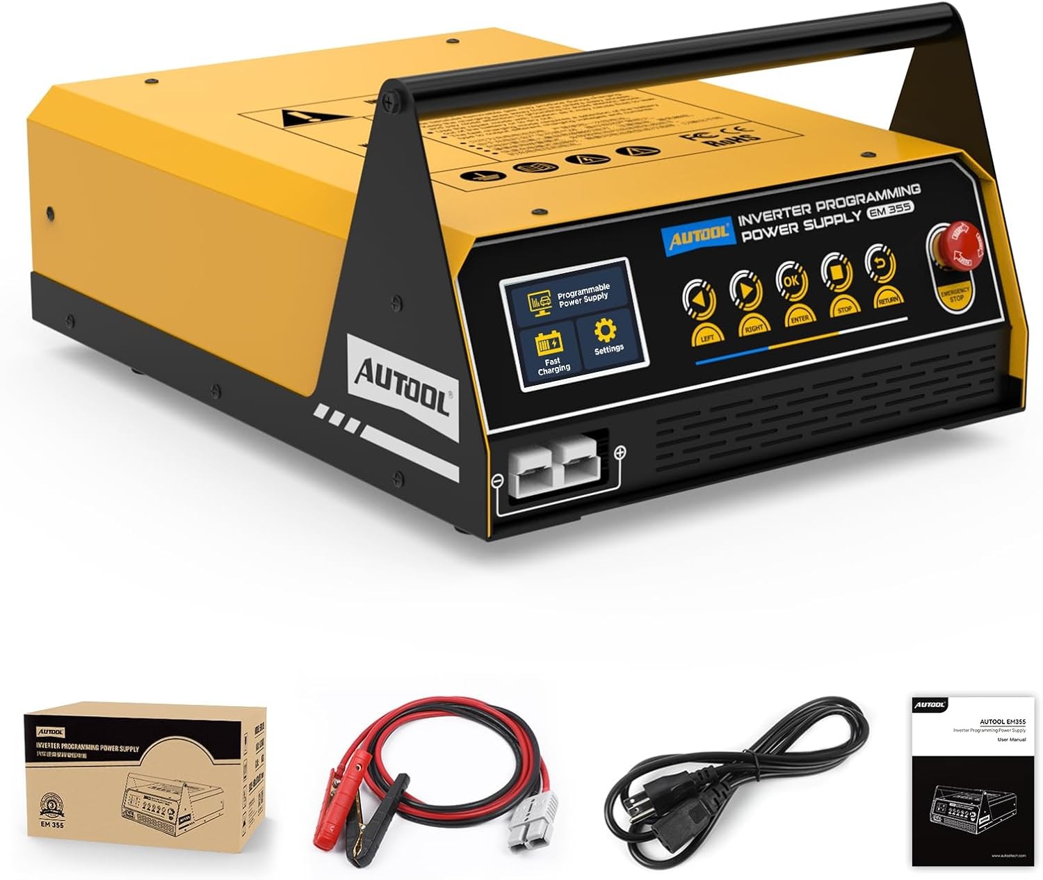 AUTOOL Car Battery Charger Adjustable Programming Voltage Power Supply W/6.5ft