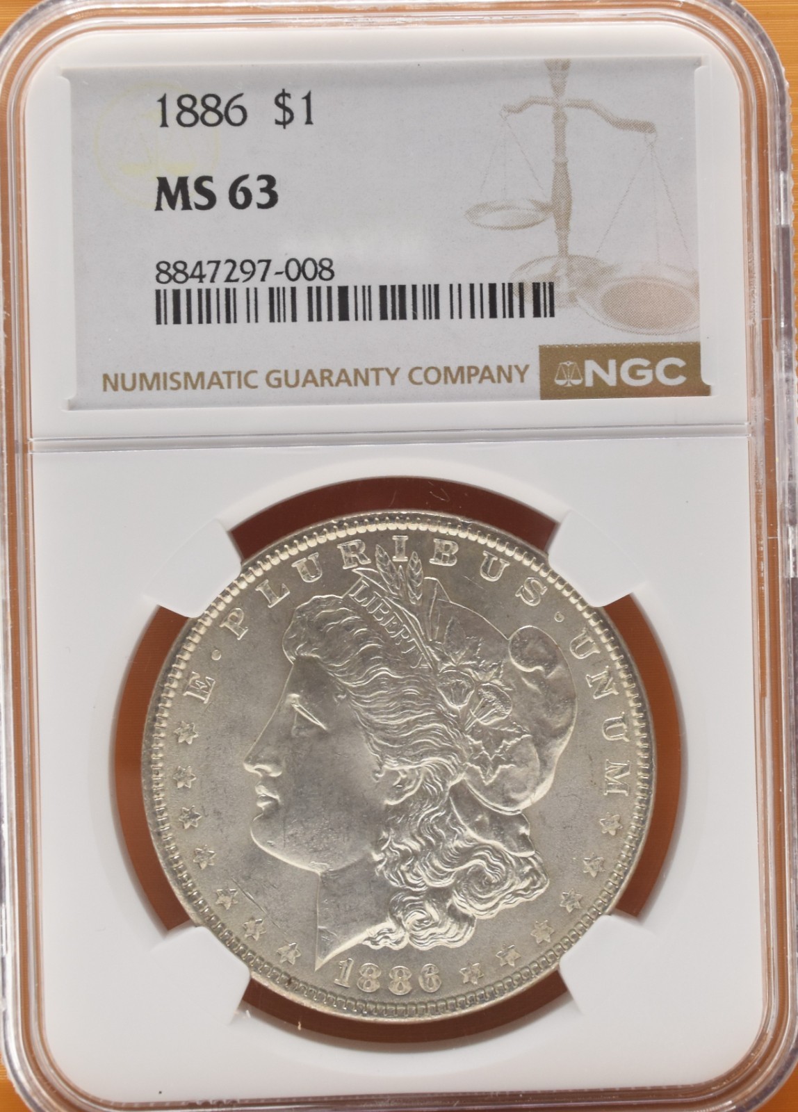 1886 P Morgan Silver Dollar NGC MS63 $1 Coin Philadelphia Uncirculated