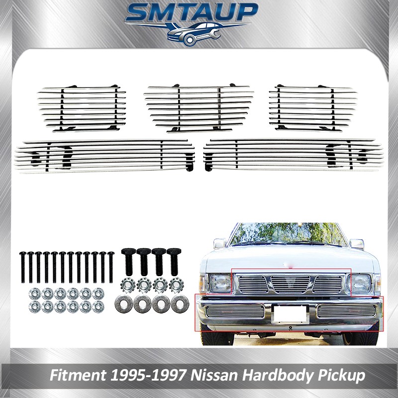 Chrome Grille Fits 1995 1996 97 Nissan Hardbody Pickup Front Billet Grill Insert