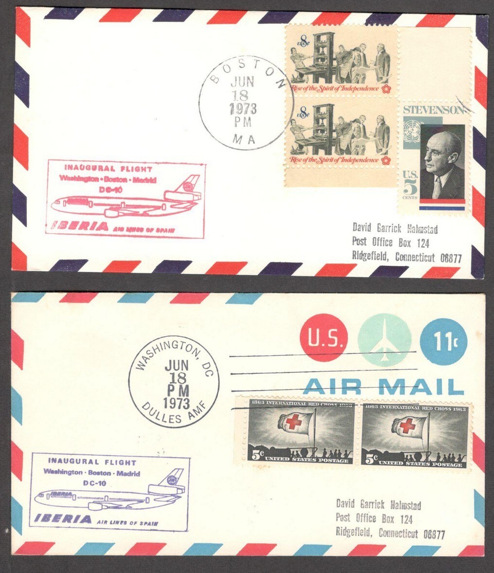 US 1959-1975 First Flight covers to Europe (7)