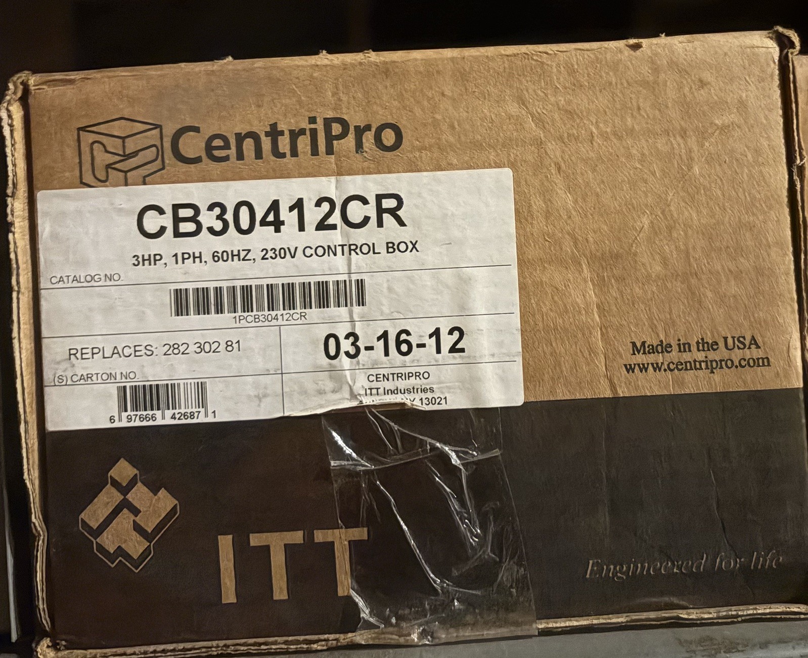 NEW Gould 3HP 1PH, 60HZ, 230V Control Box CB30412CR