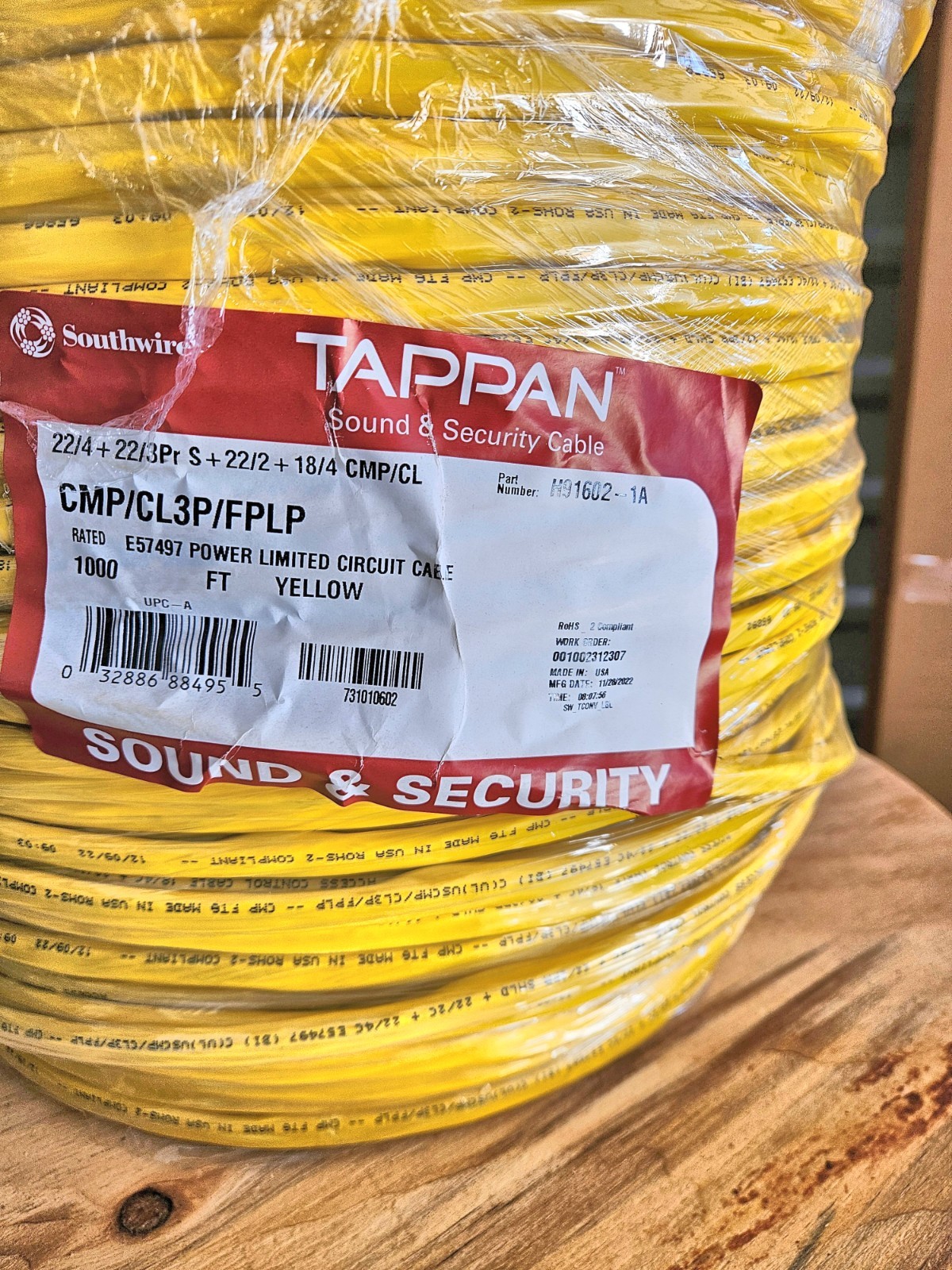 Southwire H91602-1A Access Control Cable 22/4 +22/3PAIR S+22/2 +18/4 200 FT