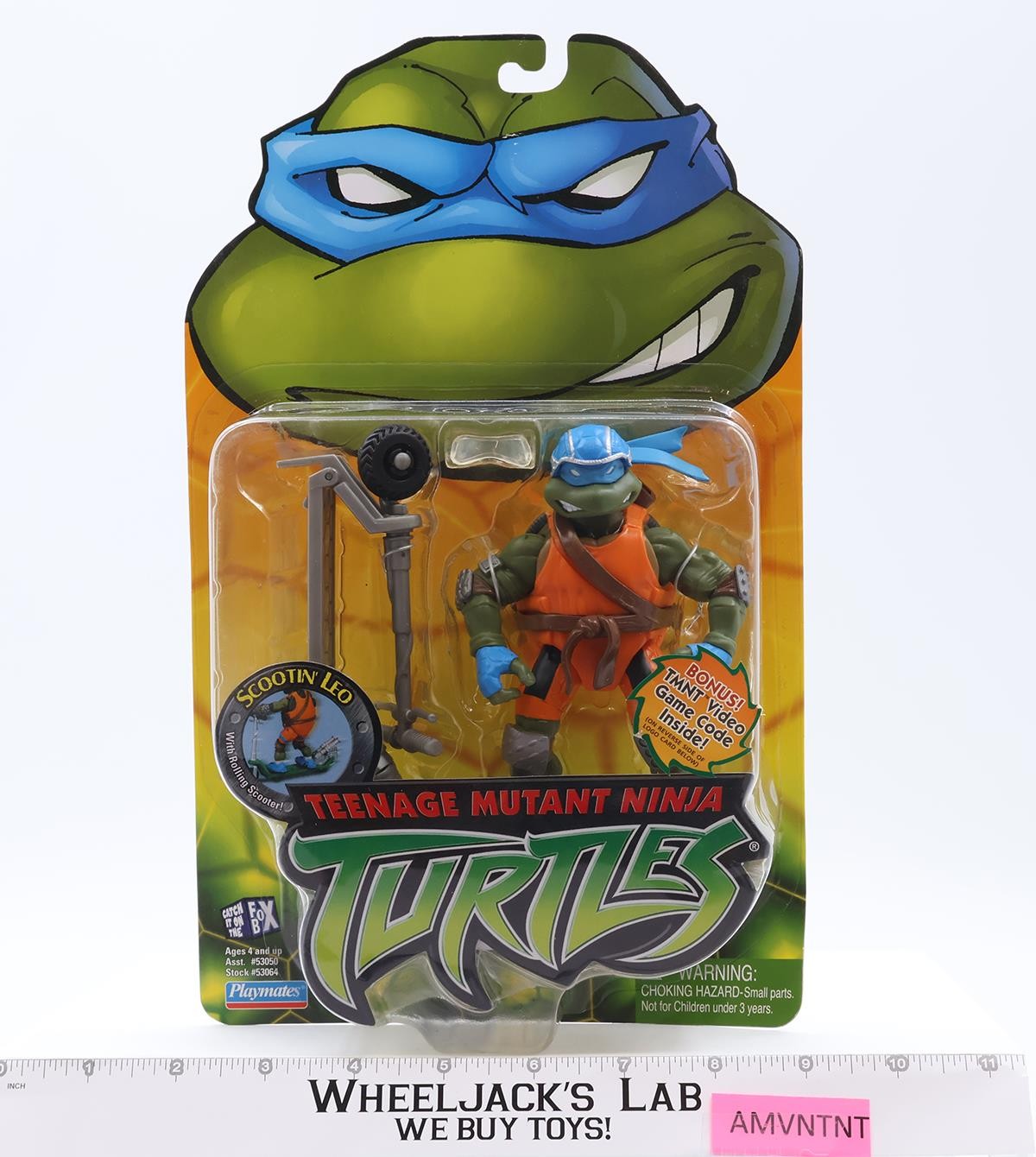 Scootin\' Leo Teenage Mutant Ninja Turtles TMNT 2003 Playmates MOSC w/Game Code