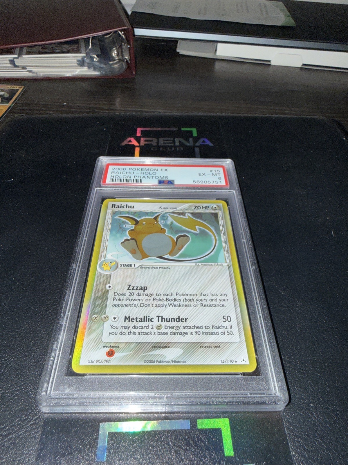 Raichu 15/110 PSA 6 Pokemon EX Holon Phantoms Holo Delta Species 2006 Raichu 15/110 PSA 6 Pokemon EX Holon Phantoms Holo Delta Species 2006