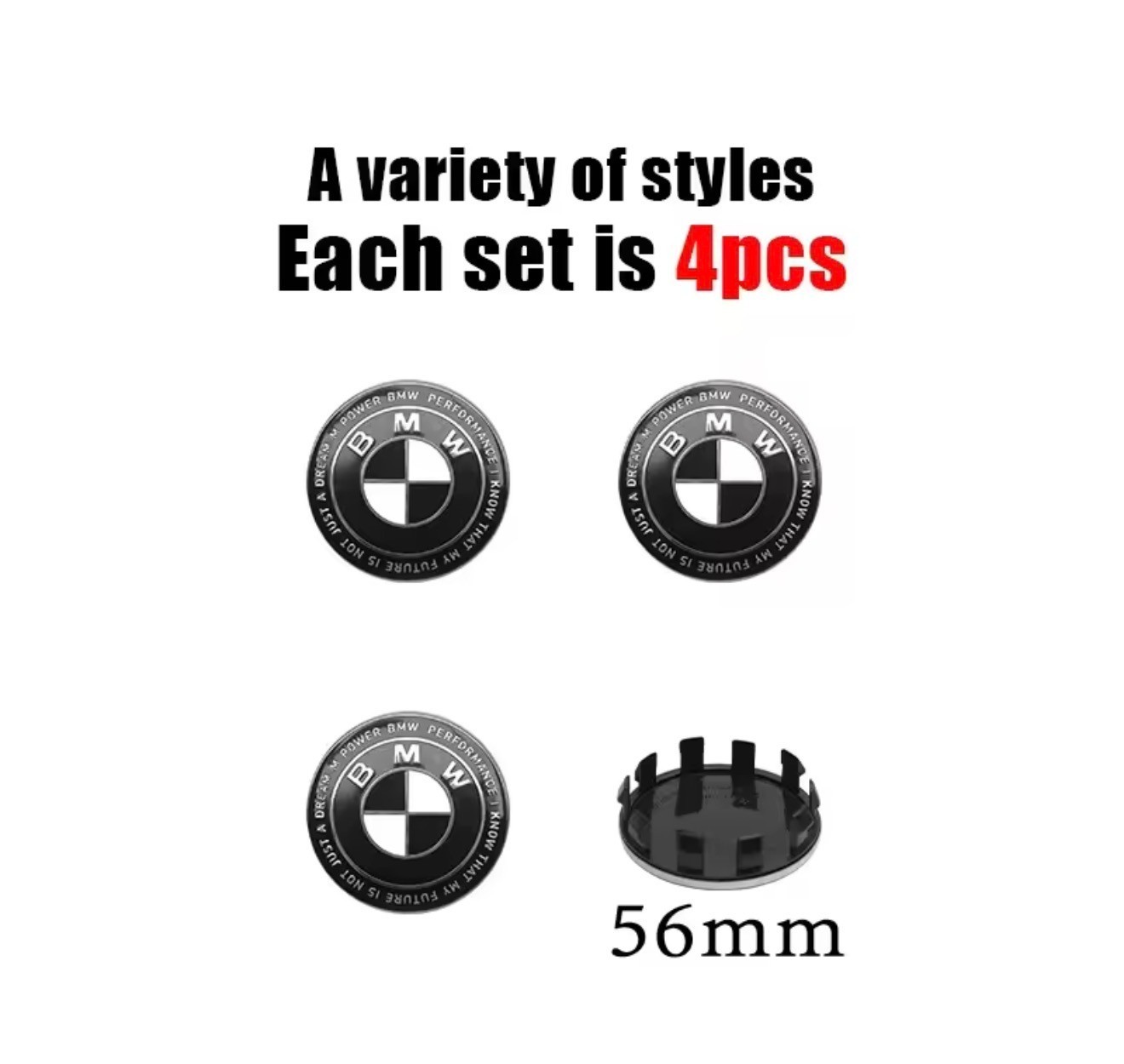 Set of 4PCS Fit For BMW 56mm Wheel Center Hub Caps Logo Badge Rim Hubcaps Emblem